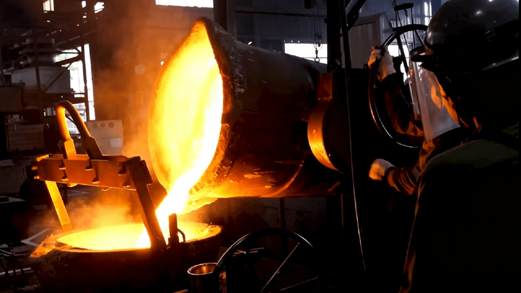 Metal casting industrial production process