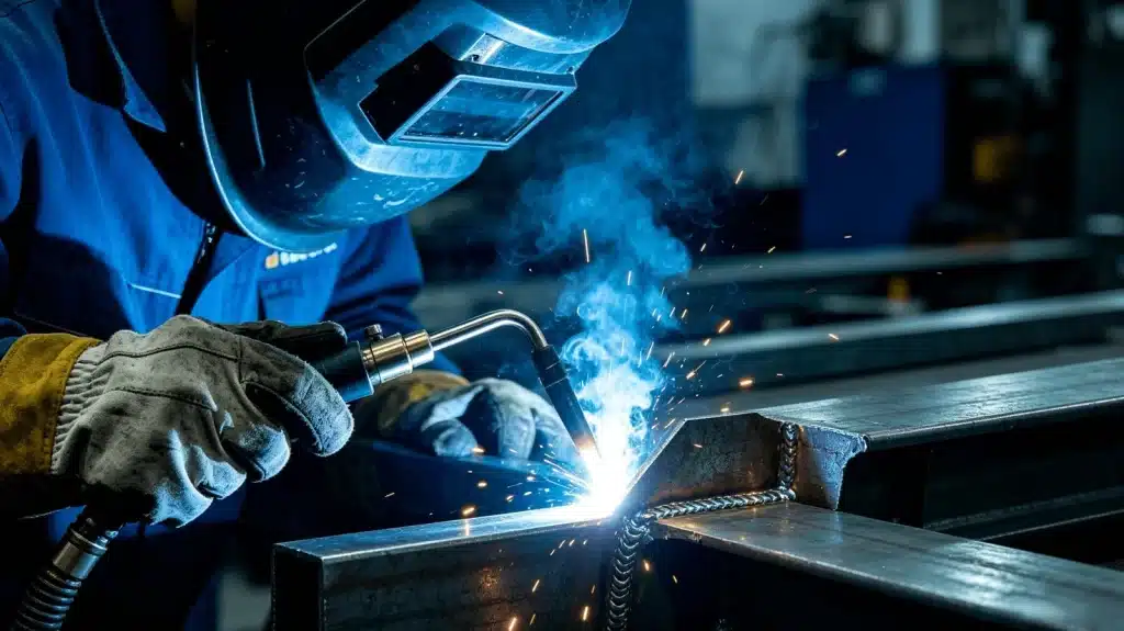Industrial metal welding processing